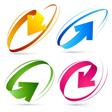 Collection of colour arrows clipart