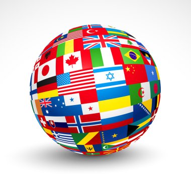 World flags sphere.