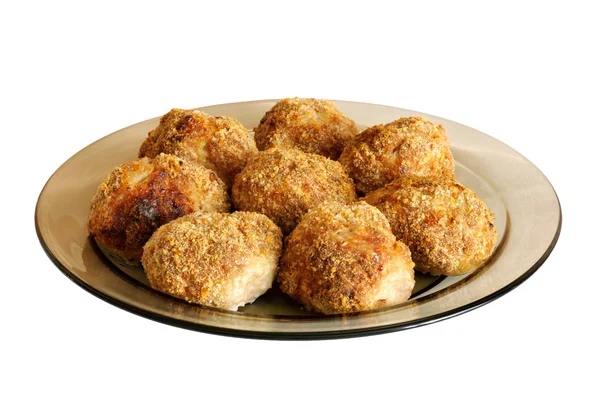 delicious fried chicken cutlets on white background, cheese ball 30517730  Stock Photo at Vecteezy