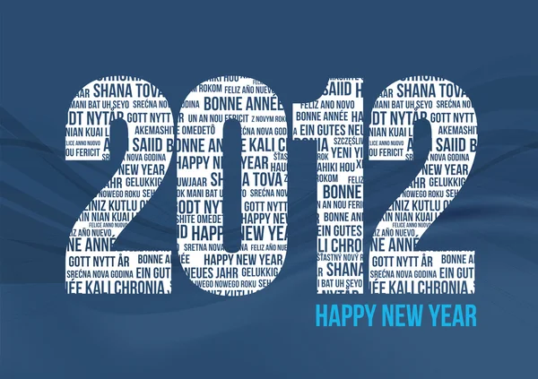 Feliz Ano Novo 2012 - Azul — Vetor de Stock
