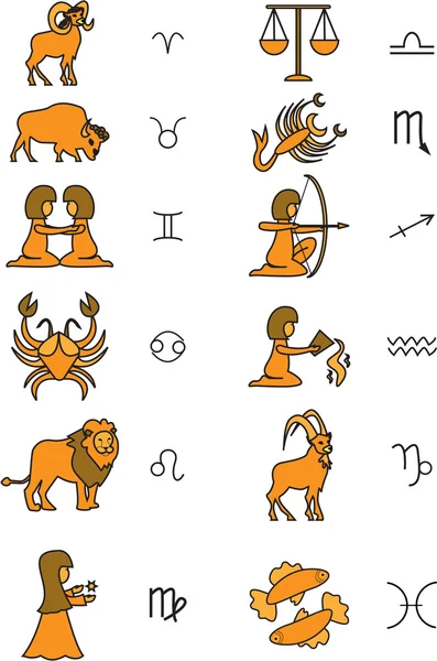 Tecken på zodiak Royaltyfria illustrationer