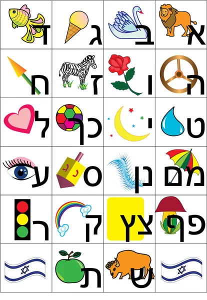 Hebräisches Alphabet — Stockvektor