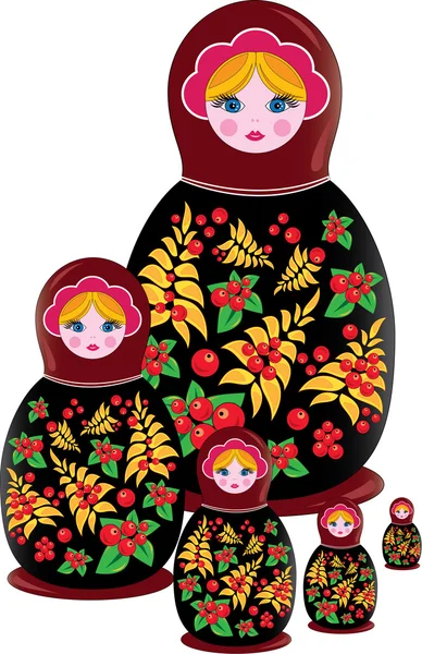 ロシアのマトリョーシカ人形 — ストックベクタ