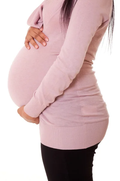Linda mulher afro-americana grávida — Fotografia de Stock