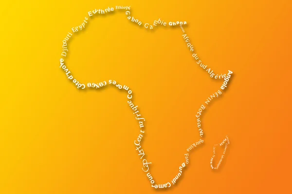 Afryka mapa typograhpy — Zdjęcie stockowe