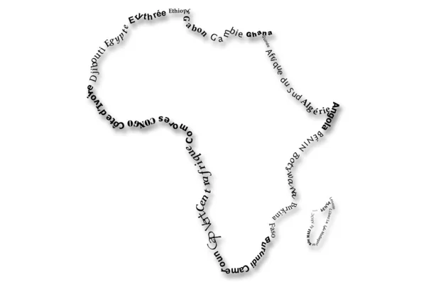 アフリカ地図 typograhpy — ストック写真