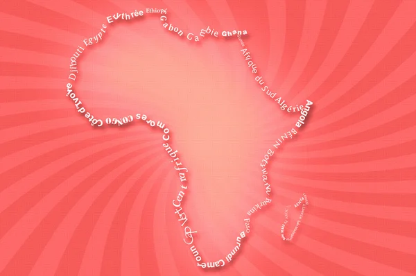 非洲地图 typograhpy — 图库照片