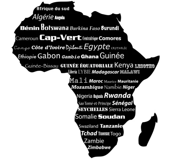 Afryka mapa typograhpy — Zdjęcie stockowe