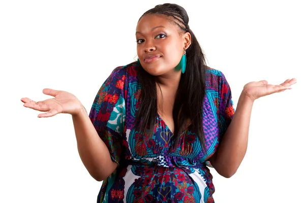 Junge afrikanisch-amerikanische Frau zögert — Stockfoto