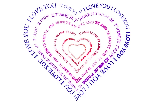 A heart made of words "I love you" — Stock Photo, Image