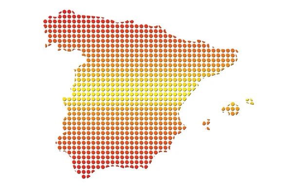 Spanje gestippelde kaart — Stockfoto