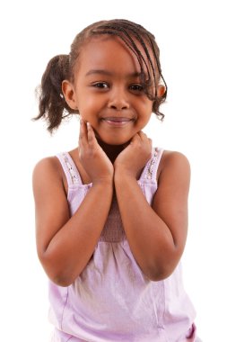 Cute black girl smiling clipart