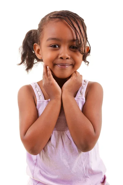 Roztomilá černá dívka s úsměvem — Stock fotografie