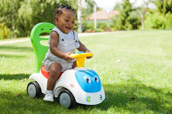 Adorable Little african american baby boy playing — Stock Photo, Image