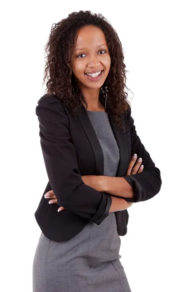 アフリカ系アメリカ人のビジネス女性の笑顔 — ストック写真
