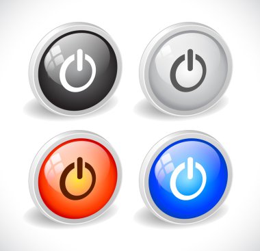 Color 3d buttons for web. clipart