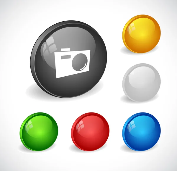 Botones de color 3d para web . — Archivo Imágenes Vectoriales