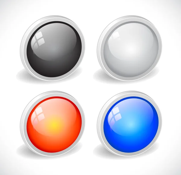 Кольорові 3d кнопки для веб . — стоковий вектор