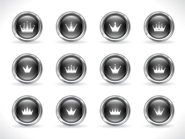 Buttons for web with crowns. — Stock Vector