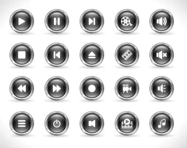 Conjunto de botones multimedia — Archivo Imágenes Vectoriales