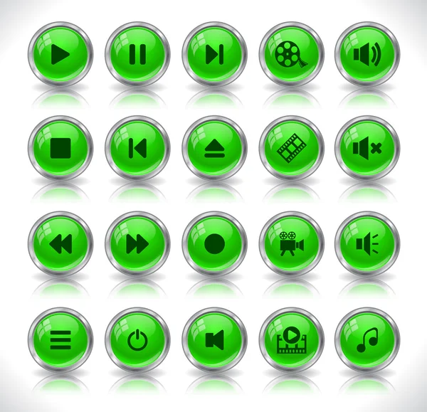 Conjunto de botones multimedia — Vector de stock