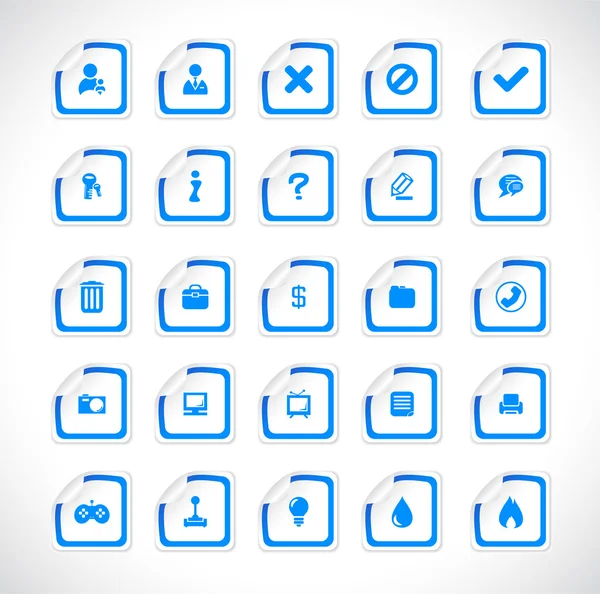 Stickers avec icônes. Vecteur . — Image vectorielle