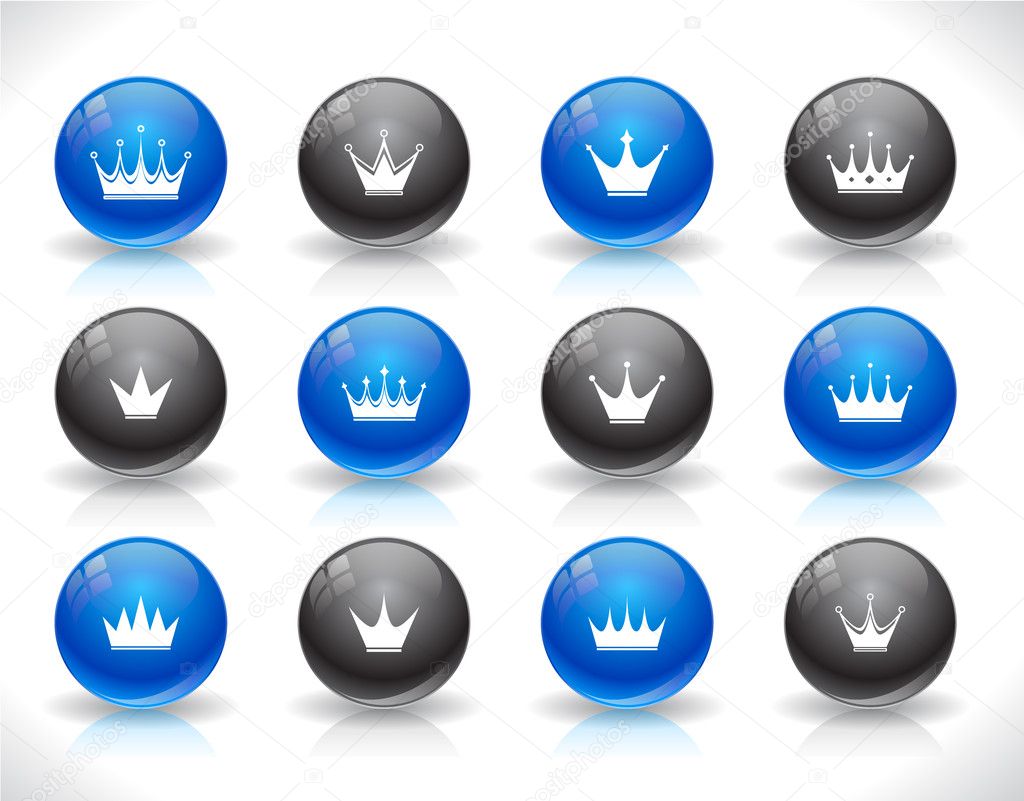 Buttons for web with crowns.