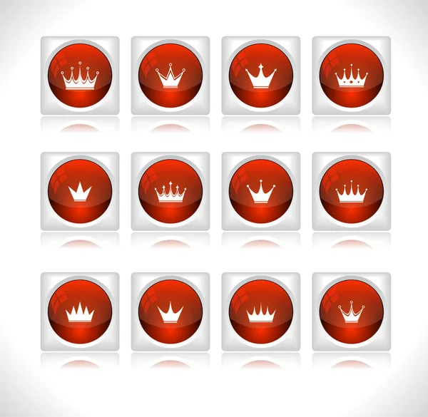 Buttons with crowns. Vector. — Stock Vector