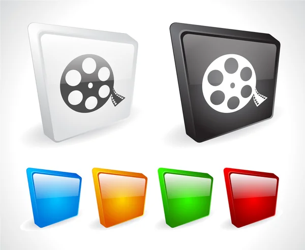 Color 3d buttons for web. — Stock Vector