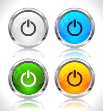 Metal web buttons. Vector eps10. clipart