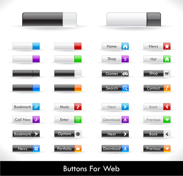 Web buttons pack — Stock Vector