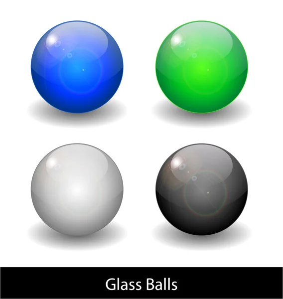 Glossy color abstract glass balls. — Stock Vector
