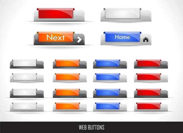 Paquete botones Web — Vector de stock