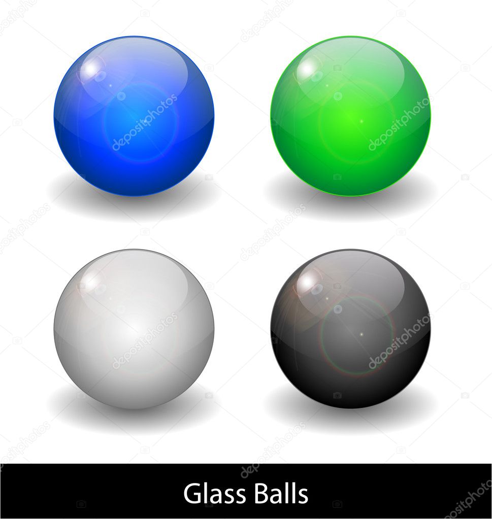 Glossy color abstract glass balls.