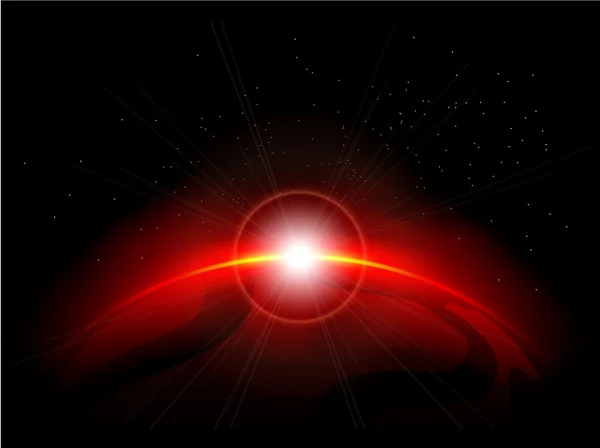 Červené panet v hlubinách vesmíru. eps10 — Stockový vektor