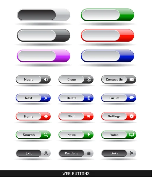 Paquete botones Web — Archivo Imágenes Vectoriales