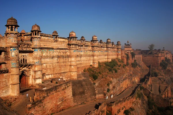 Festung liegt in indischer Stadt gvalior — Stockfoto