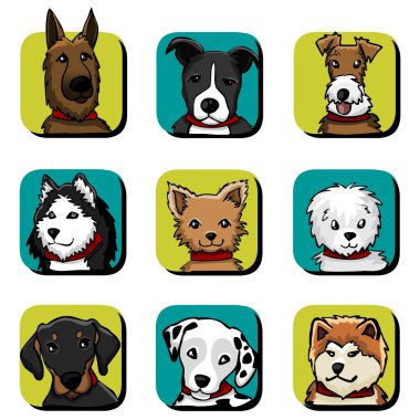 Dog icon set clipart