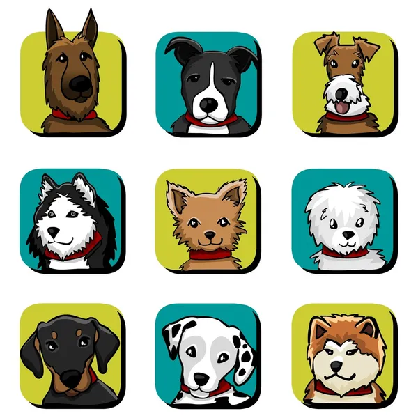 Ensemble d'icône pour chien — Image vectorielle
