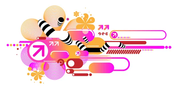 Composition techno rose — Image vectorielle