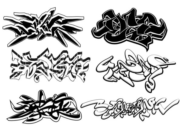 Ensemble d'éléments de graffiti 1 — Image vectorielle