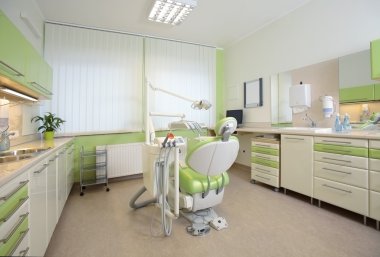 Interior of a modern dental office clipart