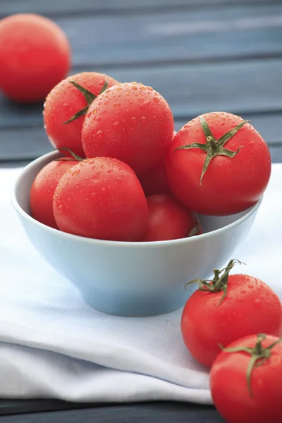 Frische nasse Tomaten — Stockfoto
