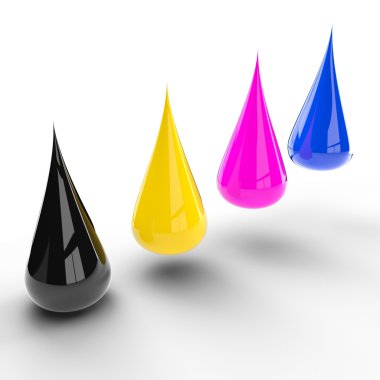 Drops of paint. CMYK clipart