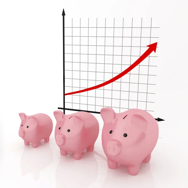 Graf růstu úspor — Stock fotografie