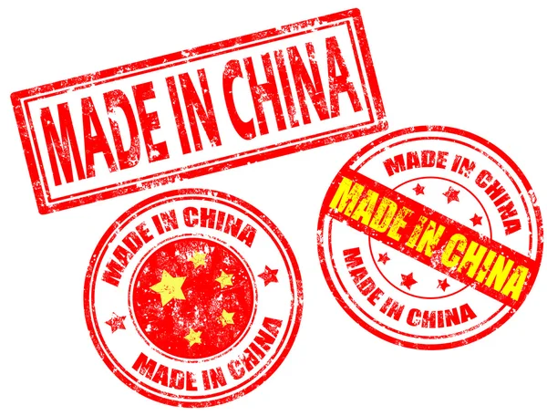 Hergestellt in China Briefmarken — Stockvektor