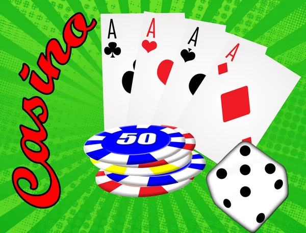 Διάφορα στοιχεία τυχερών παιχνιδιών και καζίνο, διανυσματική απεικόνιση — Διανυσματικό Αρχείο