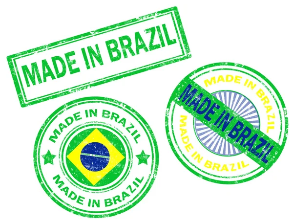 Hergestellt in brasilianischer Briefmarke — Stockvektor