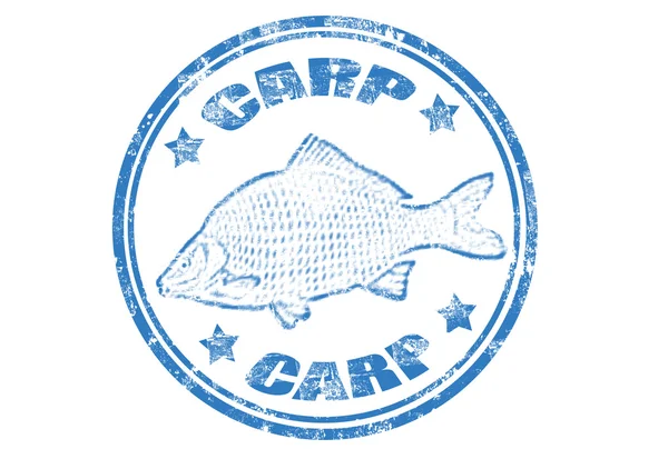 Carp fish stamp — Stock Vector