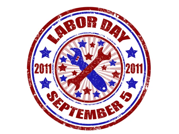 Labor day stamp — Stock Vector